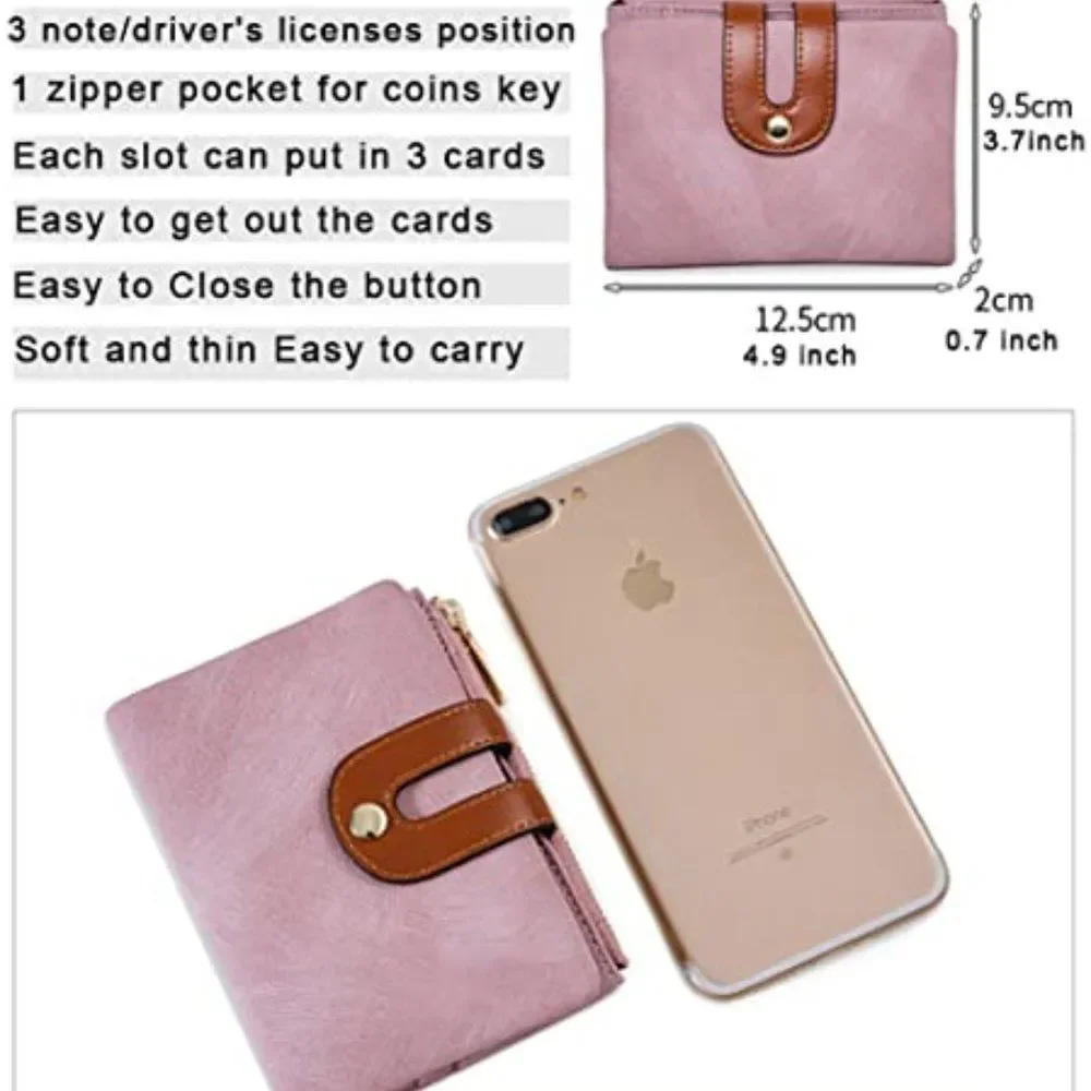 ✨✨BRAND NEW Women's Small Bifold Leather Wallet All Match Fashion Zipper… - Picture 6 of 6